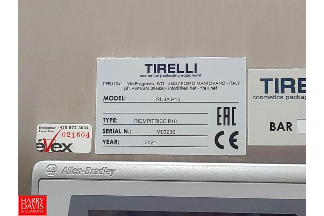 2021 Tirelli S/S 10-Head Bottle Filler, Model: GUJAP10, Type: RIEMPITRICE10, S/N: M03236 with - Image 18 of 19