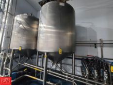 APV 1,500 Gallon (5,300 Liter) Dome-Top, Cone-Bottom S/S Tank, Model: CC, S/N: K-1171 with Spray