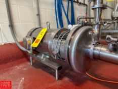 Centrifugal Pump, Model: C218-MD-18TC with Gator S/S Clad 15 HP 1,765 RPM Motor, Mounted on S/S Base