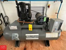 Atlas Copco 5 HP Air Compressor 175 PSI 80 Gallon, Model: AR5H4603P2, S/N: UTY855940