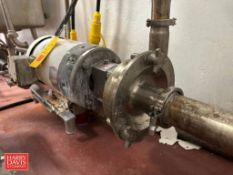 Fristam Centrifugal Pump, Model: FPX3532-140 with Baldor 15 HP 3,500 RPM Motor, Mounted on S/S Base