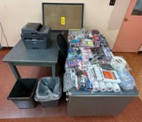 (2) Desks, Chair, Printer, Trash Receptacles, Office Supplies and Cork Board - Rigging Fee: $200