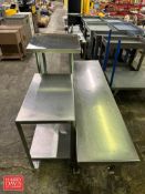 (3) S/S Work Tables, 2’ x 2’ x 42”, 30” x 18