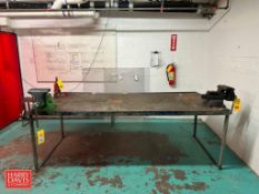 Steel Work Table, 8’ x 42” x 32