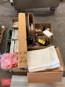 Spray Bottles, (2) Sump Pump, (30) Chart Recorders, Blending Pads, S/S Mesh, 4’ x 4’ and Sprockets -