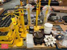 (6) Trailer Jack Stands, (2) New Boot Scrubbers, (8) Bucket Dollies and Bucket - Rigging Fee: $200