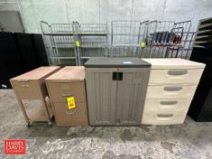 Portable File 2-Drawer Cabinet and (2) Poly Cabinets - Rigging Fee: $100