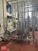 100 Gallon S/S Single Shell Tank CIP Skid with Enerquip S/S Shell &Tube Heat Exchangers, Steam Set a