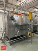 1,200 Gallon x 2-Compartment S/S Jacketed Flavor Tank with Platform, Ladder, Vertical Mix-Type Agita