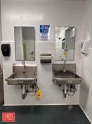 (2) S/S Hand Sinks with Auto Controls, Auto Head Dryer, Sanitizer and Soap Dispensor - Rigging Fee:
