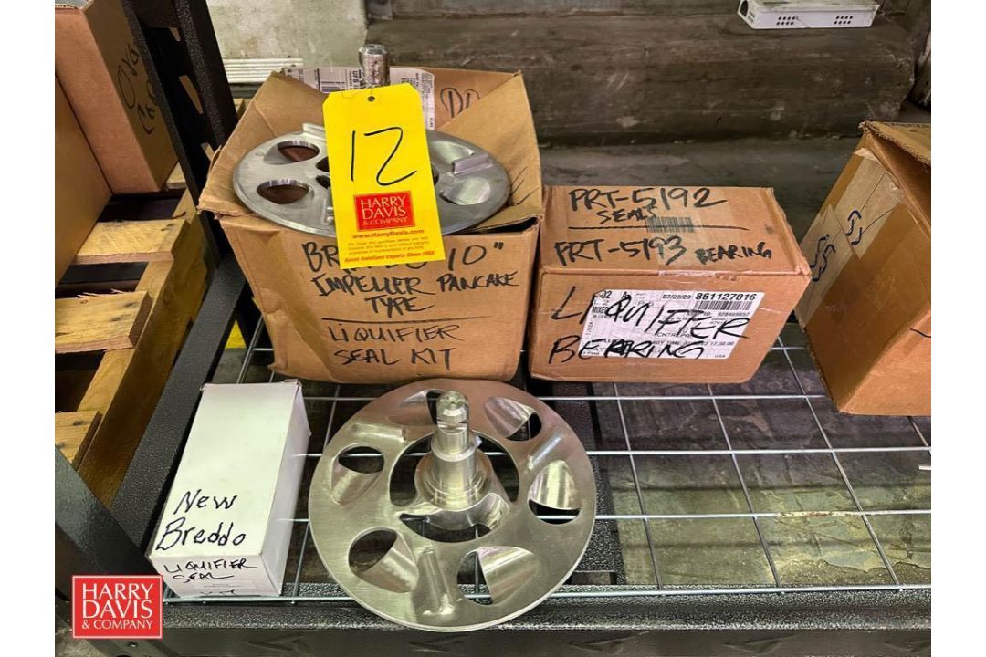 Breddo 10" S/S Likwifier Impellers, Bearing Set and Likwifier Seals, (1) NEW - Rigging Fee: $80