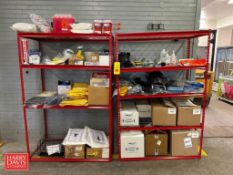 (2) Shelves, 4' x 6’ x 2' with PPE, Including: BioHazard Sharps Containers, Master Combo Locks, (8)