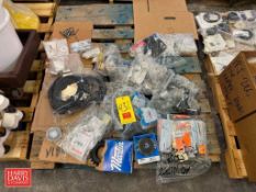 (36) NEW Assorted Silo Manway Gaskets, Assorted Gaskets, Levelling Feet, Valve Stems and Sprockets -