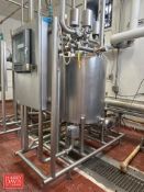 100 Gallon S/S Single Shell Tank CIP Skid with Enerquip S/S Shell &Tube Heat Exchanger, Steam Set an