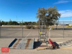 15,000 LB Cao Dock Plate, Portable Stairs, Floor Jack and Forlift Cage - Rigging Fee: $300