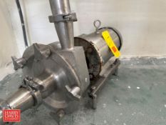 Fristam Centrifugal Pump, Model: FPX1741-205 with Baldor S/S Clad 5 HP 3,480 RPM Motor, Mounted on S