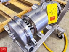 SPX Centrifugal Pump, Model: 2065LV with Baldor S/S Clad 5 HP 1,750 RPM Motor, Mounted on S/S Cart