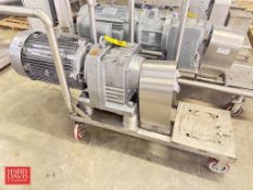 SEW-Eurodrive 50 HP 1,775 RPM Motor with Gear Reducing Drive, Mounted on S/S Cart