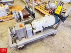 Fristam Positive Displacement Pump, Model: FKL25002584, Mounted on S/S Cart - Rigging Fee: $150