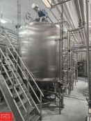 2013 Feldmeier 2,000 Gallon Dome-Top, Cone-Bottom Jacketed Process Tank, S/N: E-1027-12 with Side Sw