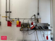 (2) LMI Dosing Pumps, (3) Poly Diaphragm Pumps, S/S Wall Mounted Shelf: 56