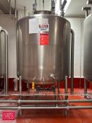 Walker 1,000 Gallon Dome-Top Dish-Bottom 316L S/S Tank, Model: PZ-SP, S/N: 8759 with Level Sensor