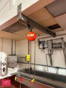 CM Cyclone .5 Ton Capacity Manual Hoist with Trolley and Beam - Rigging Fee: $250
