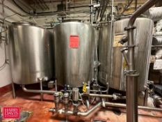 3-Tank CIP System with (3) 500 Gallon Tanks, Centrifugal Pump, S/S Shell & Tube, Associated Valves
