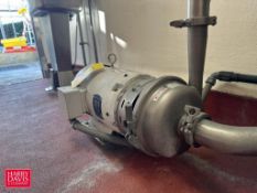 AMPCO Centrifugal Pump, Model: W+50/08, S/N: 100203238 with Baldor 10 HP 3,490 RPM Motor