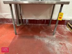 S/S Topped Table: 4’ x 30” - Rigging Fee: $50