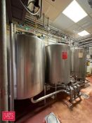 3-Tank CIP System with (3) 500 Gallon Tanks, Centrifugal Pump, S/S Shell & Tube, Associated Valves