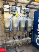 Chemical Rack with (4) Chemical Dispensers, (4) Metering Pumps, (2) Digital Displays