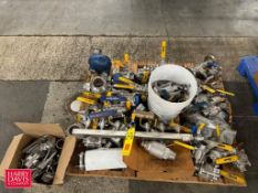 Assorted S/S Butterfly Values, Clamps, Ball Valves and Pressure Gauges: up to 3” - Rigging Fee: $100