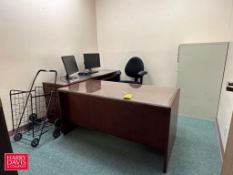 L-Shaped Desk, Chair and 4-Drawer File Cabinet - Rigging Fee: $400