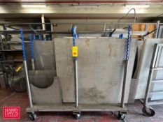 Assorted S/S Diamond and Mesh and other Plates with Steel Cart - Rigging Fee: $300