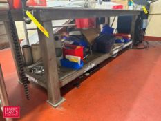 S/S Table: 10' x 4' with Shelf, Vices and Contents - Rigging Fee: $350