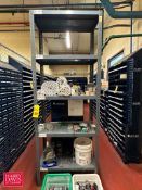 Assorted Conveyor Chain, S/S Clamps Valves, Sensor, Assorted S/S Fittings and Shelf: 8’ x 3’ x 18