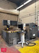 Water Jet with Table: 9' x 6’, CPU, Monitor, Keyboard, Mouse and Portable Foreman's Computer Stand