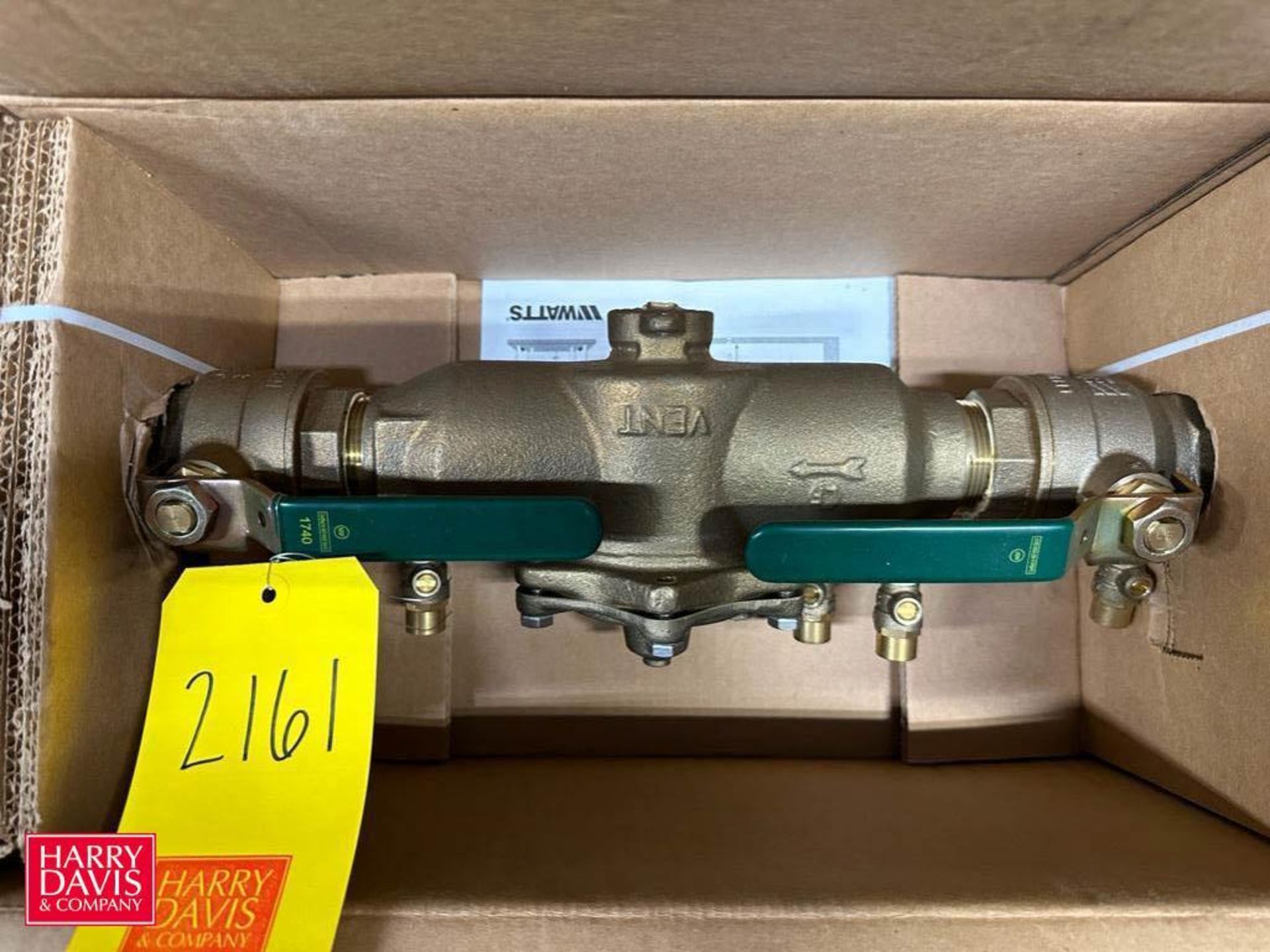 NEW Watts Bronze Dual Shut Off Ball Valve - Rigging Fee: $50