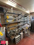 S/S Piping: 100’+, S/S Bar: 60’, S/S Elbow, Steel Piping and Bars: 150’+ Bars with Steel Rack