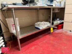 S/S Table with Sink and Faucet: 8’ x 30