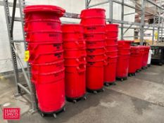 Red and White Rubbermaid Tash Recepticals - Rigging Fee: $300