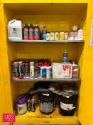 Assorted Lubricants and Flammable Liquid Storage Cabinet: 66” x 43” x 18” - Rigging Fee: $200