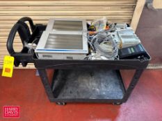 Allen-Bradley Versa View 1500P Touch Screen HMIs, (5) MicroLogix PLCs, I/O Cards, Cables and Cart