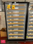 10-Drawer Vidmar Cabinet: 63” x 30” x 27.5