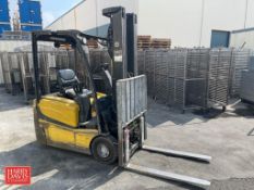 Yale 3,000 LB Capacity Electric Fork Lift, Model: ERP030VTN36TE088, S/N: G807N08939N, 198