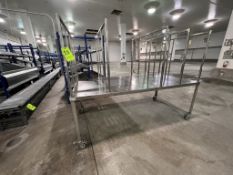 PORTABLE S/S PACK-OFF TABLE, MOUNTED ON CASTERS, APPROX. 92