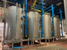 BULK BID for Lots 50 - 53: (4) 2016 Walker 3,500 Gal. S/S Jacketed Vertical Processors