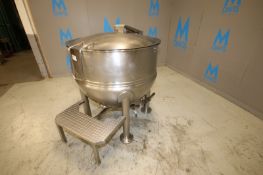 2012 Groen 150 Gallon S/S Jacketed Kettle, Model 150D, SN 75696-1-1, with Hinged Lid, 2