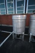 Aprox. 200 Gal. Vertical S/S Single Wall Tank,Internal Tank Dims.: Aprox. 40